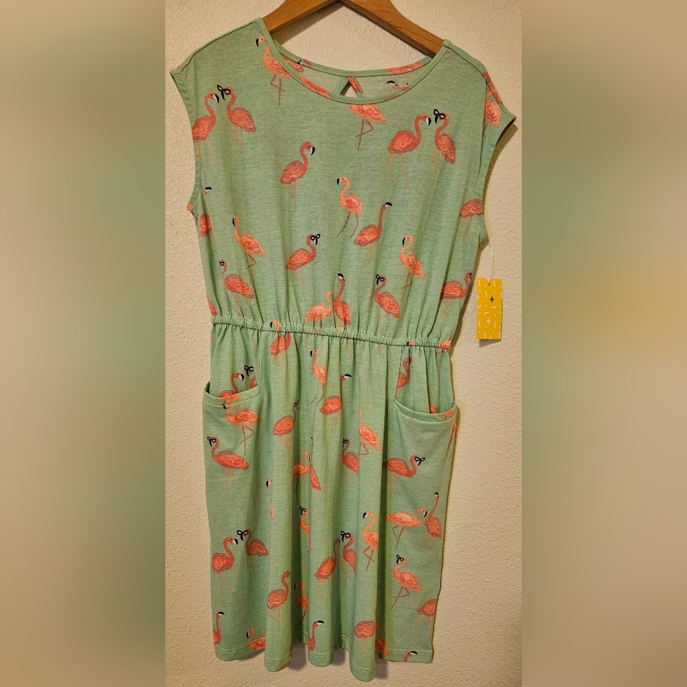 🎀 $8 Rumi+Ryder Girls Flamingo Dress with Pockets
